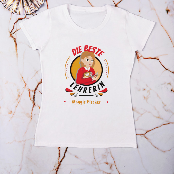 Beste lehrerin - T-Shirt mit Aufdruck für Damen